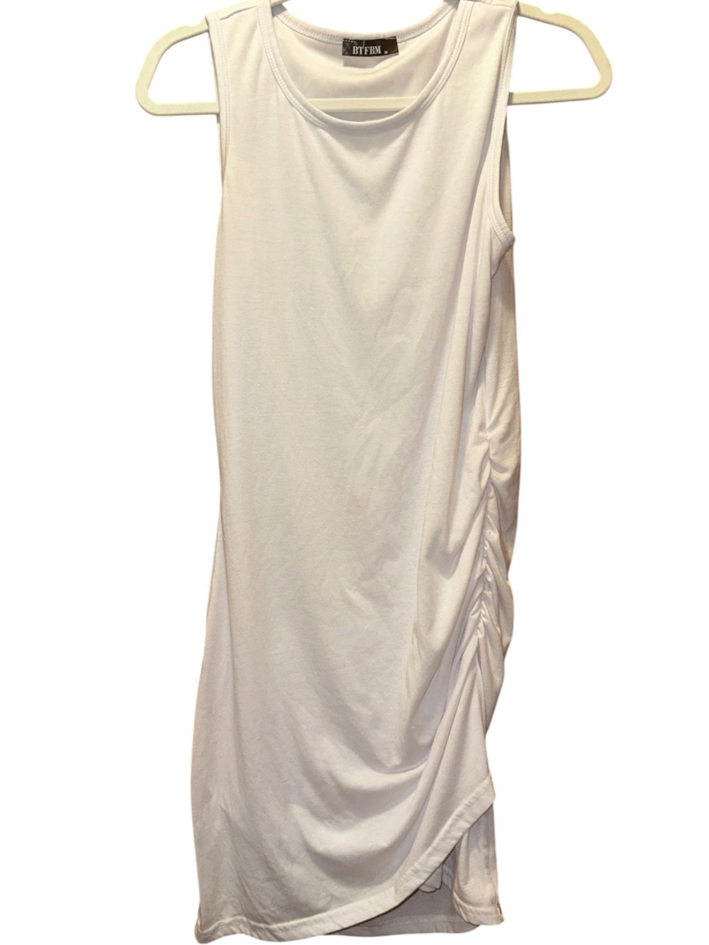 BTFBM White Ruched Side Tank Dress